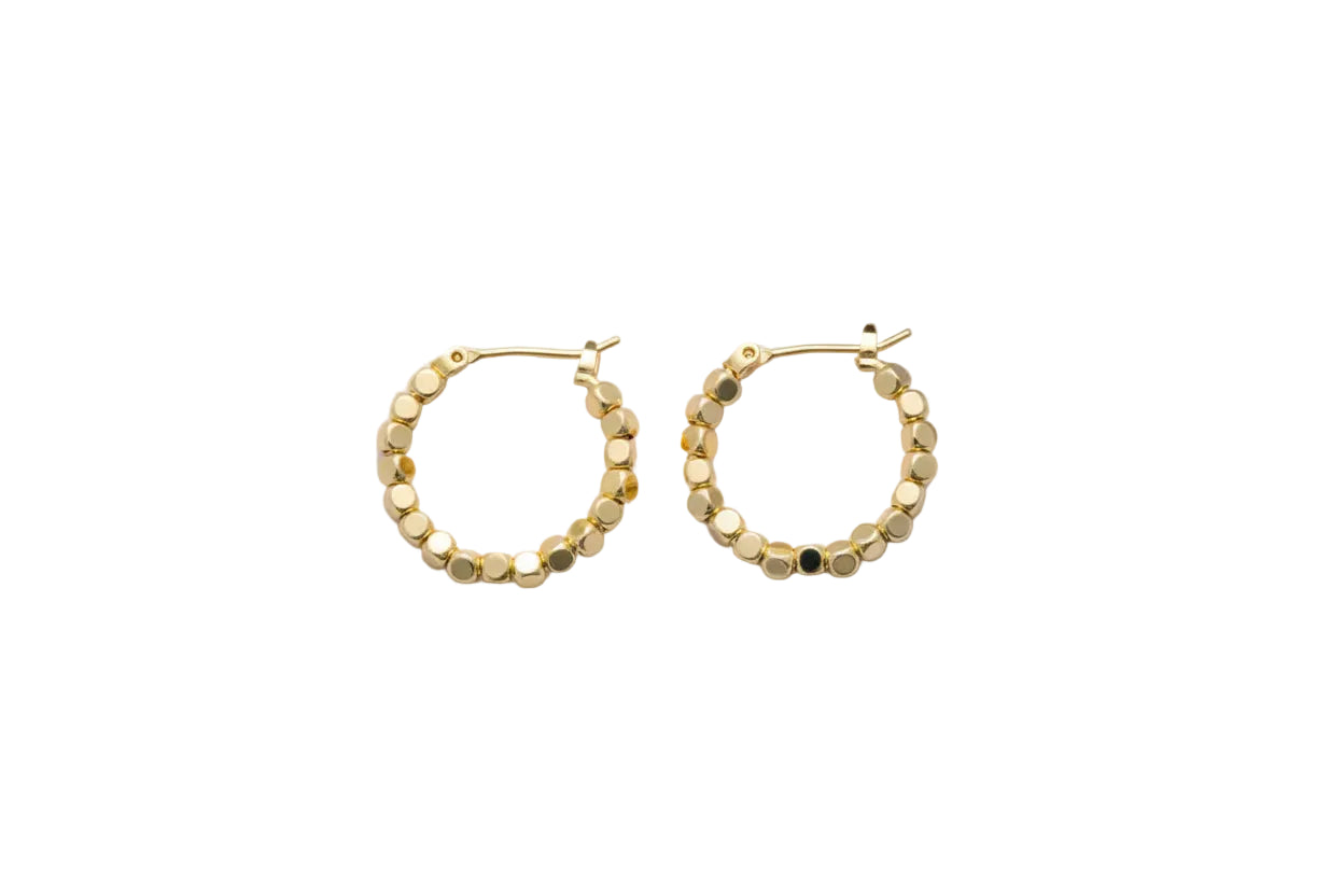 Cube Beads Hoops Earrings