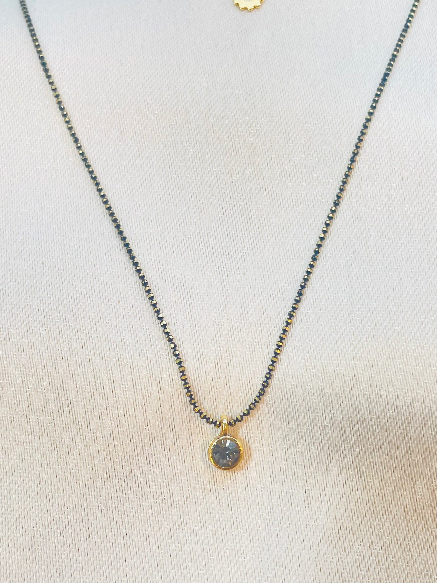 Round Grey Cubic Zirconia Necklace