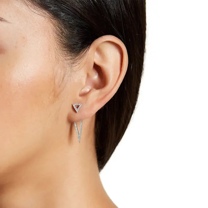 Crystal Triangle Earrings