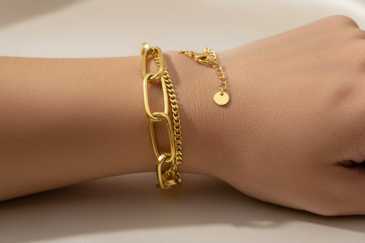Oversized Mixed Chain Bracelet