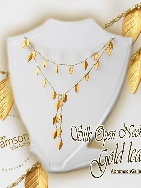 Gold Leaf Silk Necklace