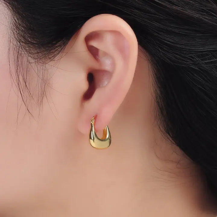 Dome Square Hoop Earrings