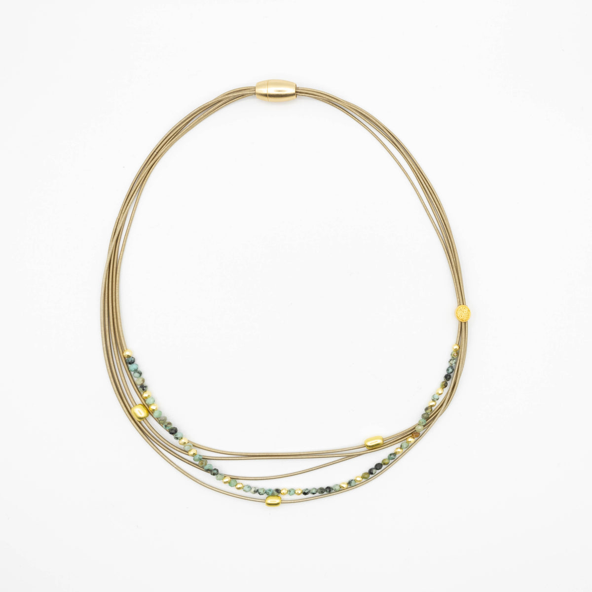 948 TURQUOISE-SHORT short 5 strand necklace with turquoise c