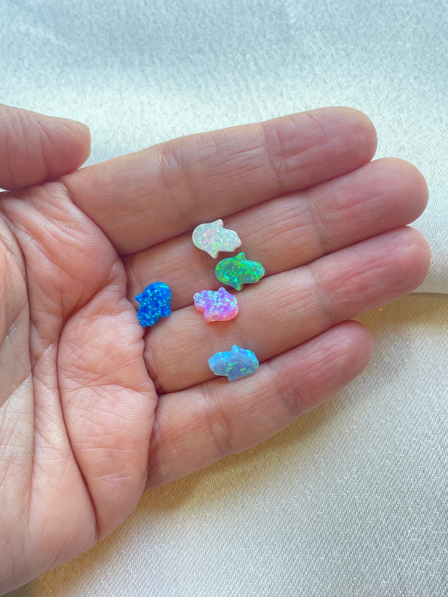 Small Gold Opal Hamsa Necklace
