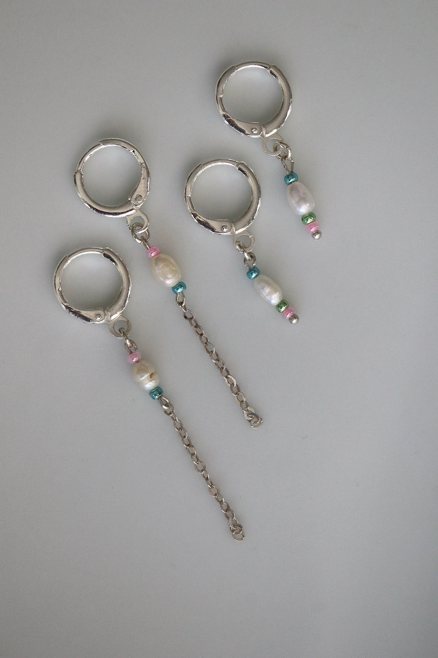 Multicolor Silver Hoops
