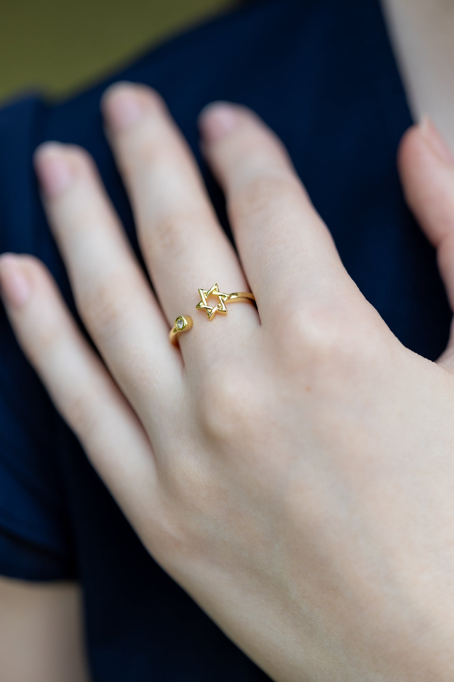 Jewish Star CZ Ring