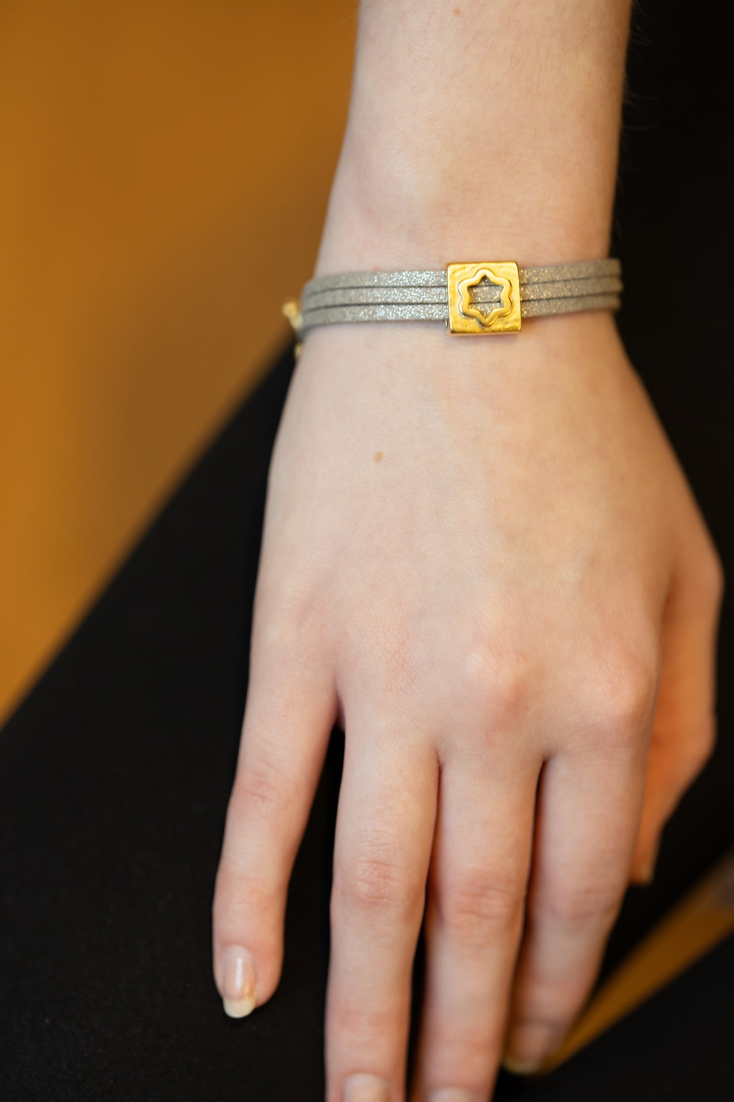 Jewish Star Gold & Grey Bracelet