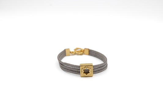 Jewish Star Gold & Grey Bracelet