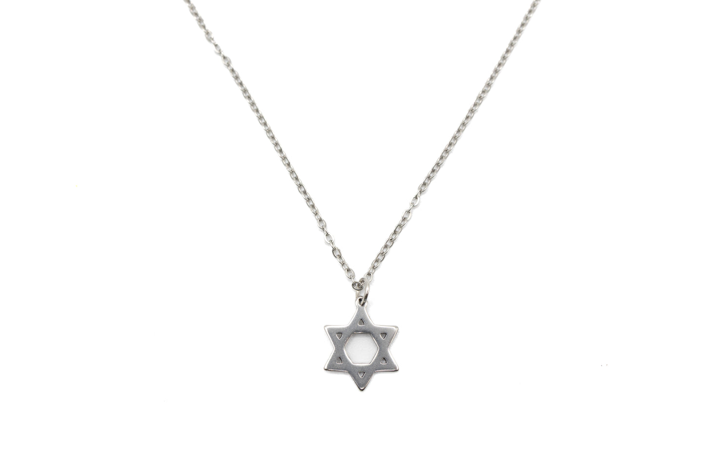 Silver Jewish Star Necklace