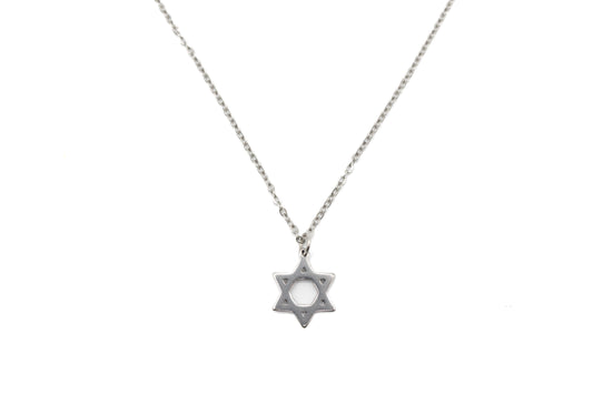 Silver Jewish Star Necklace