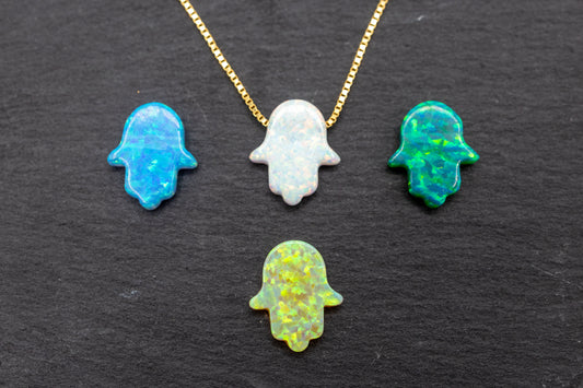 Opal Hamsa Necklace