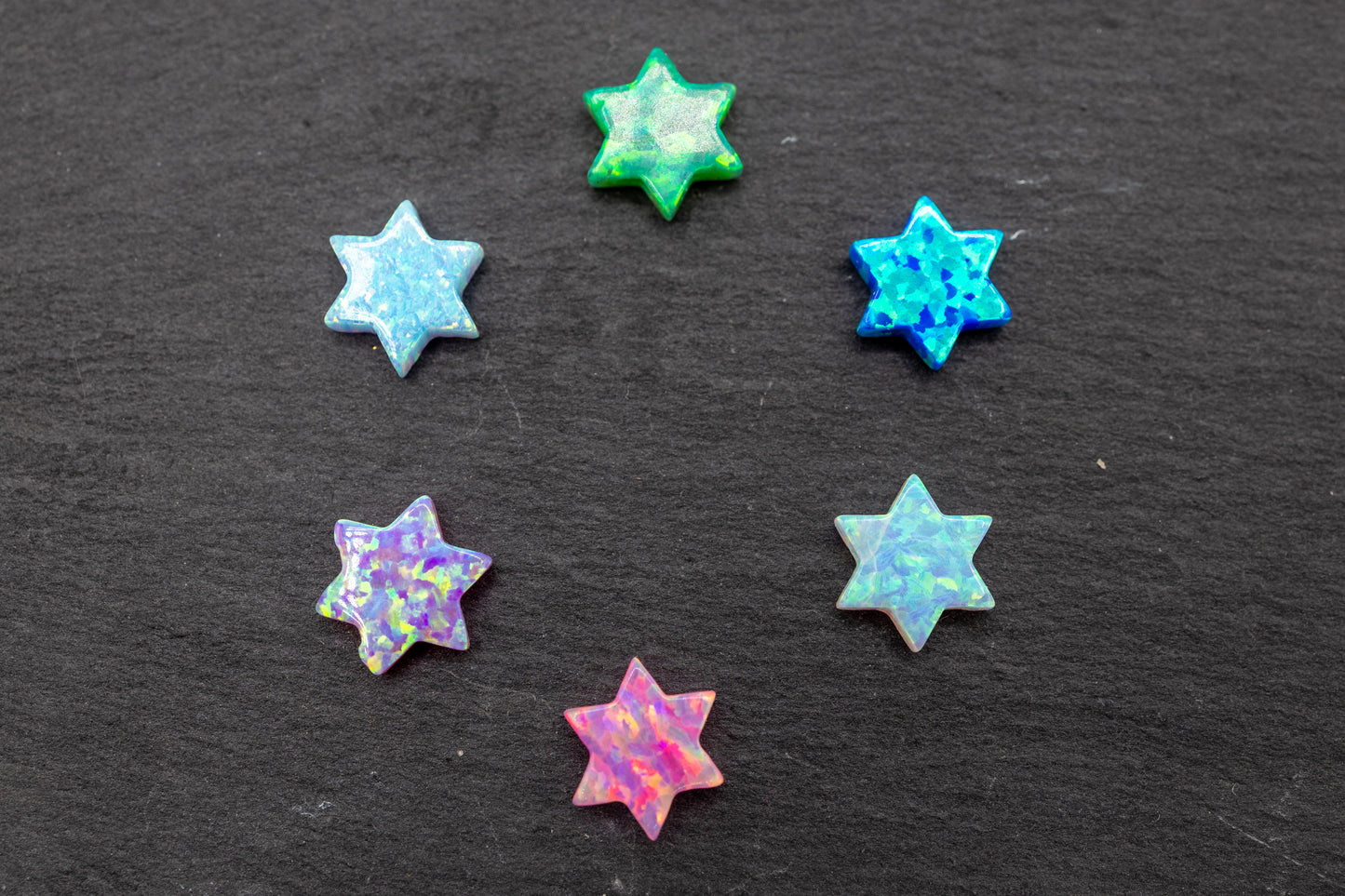 Opal Jewish Star Sterling Silver Necklace