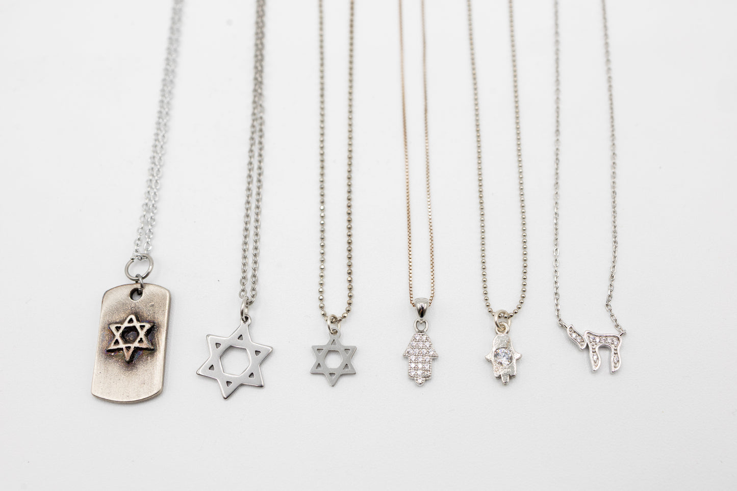 Silver Jewish Star Necklace