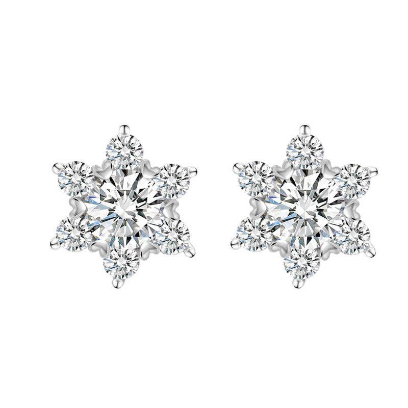 Moissanite Star Of David Stud Earring in 925 Sterling Silver