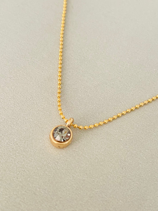 Round Grey Cubic Zirconia Necklace