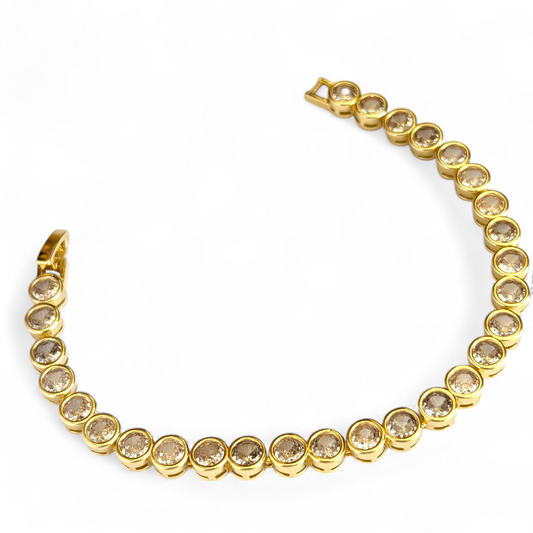 Tennis Bracelet 14K Gold Plated  – Bezel Set Cubic Zirconia