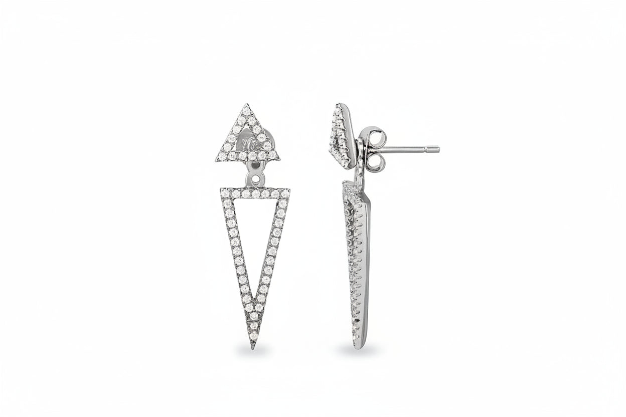 Crystal Triangle Earrings