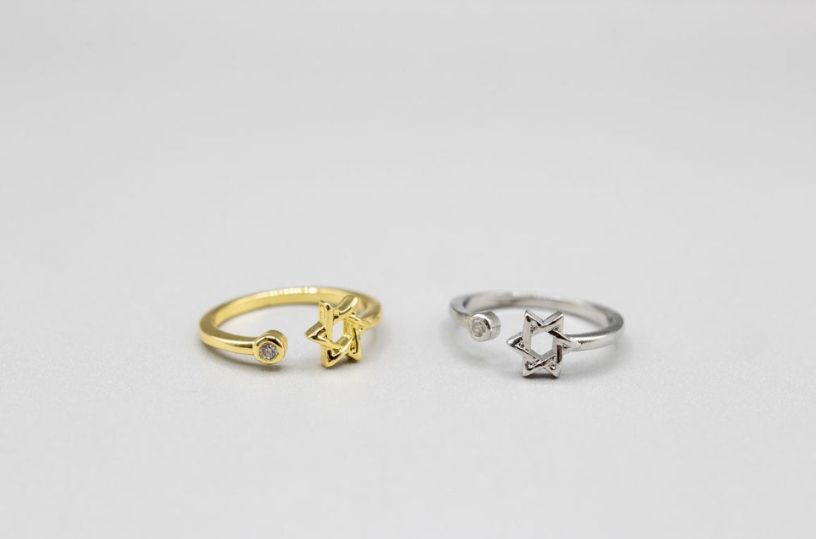 Jewish Star CZ Ring