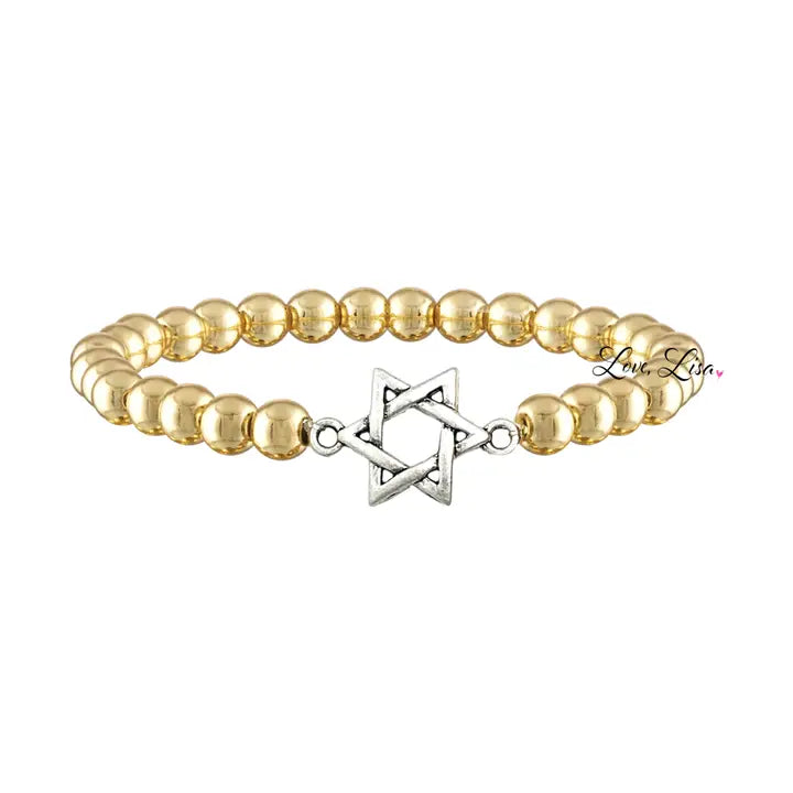 Jewish Star of David Beaded Bracelet