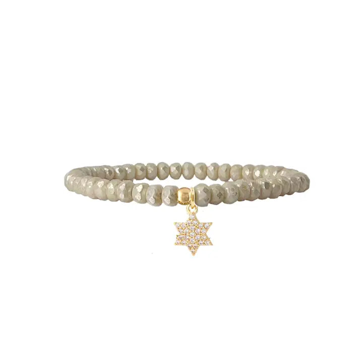 Cz Star of David Charm Bracelet