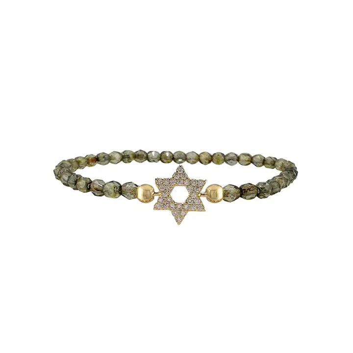 Star of David Crystal Beaded Bracelet