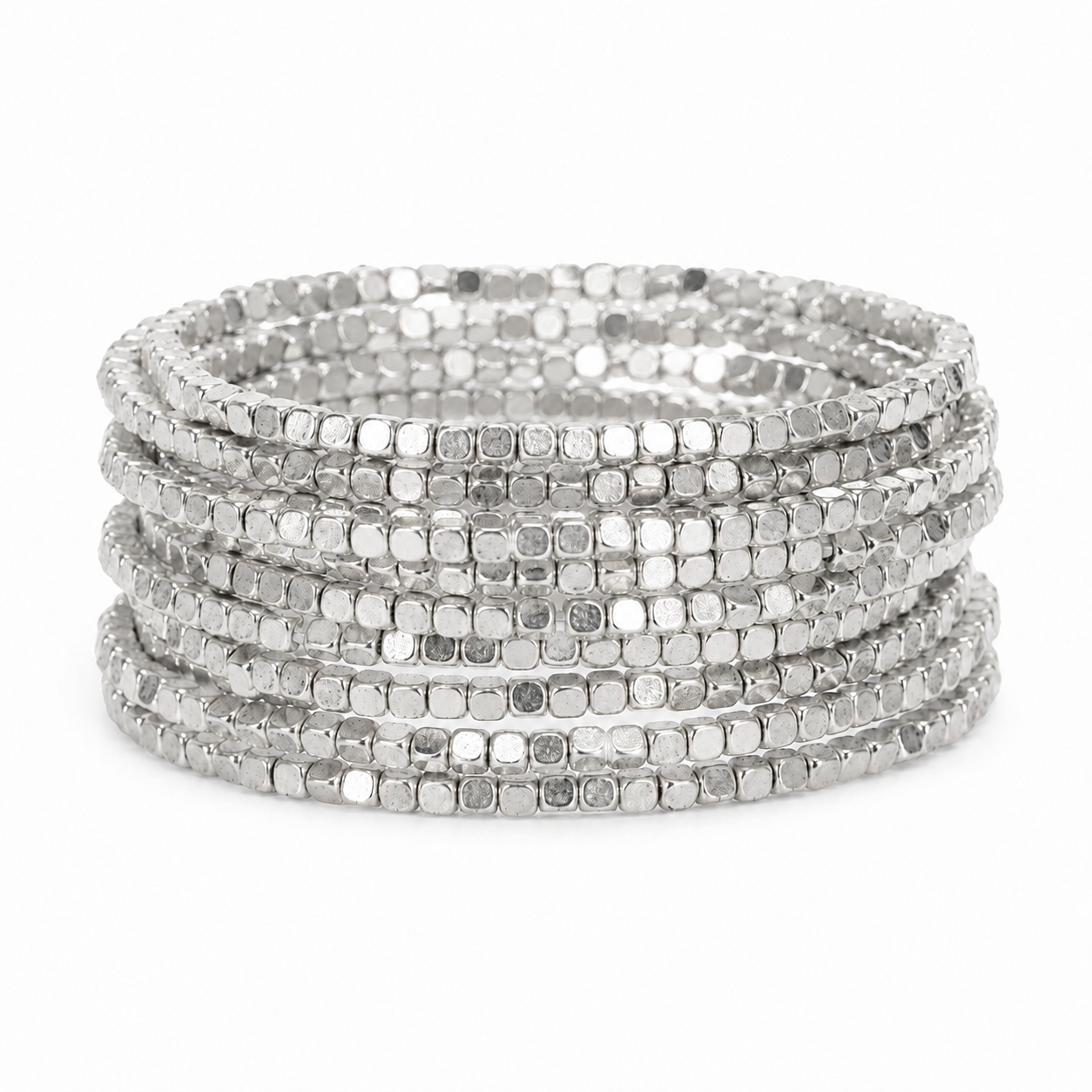 Stylish 15-Piece Beaded Bracelet Set – 24K Gold Plated