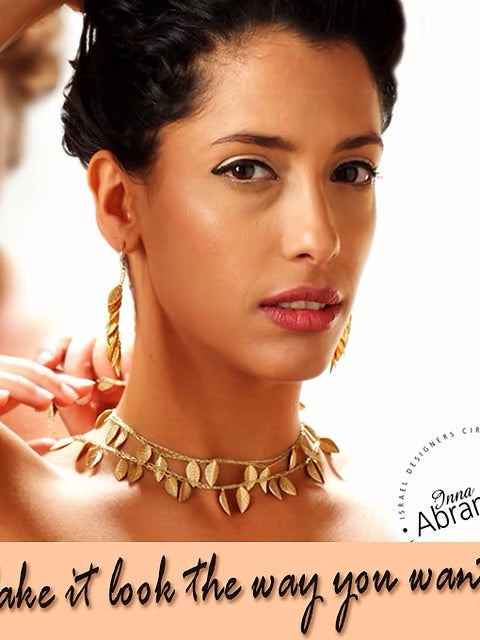 Gold Leaf Silk Necklace