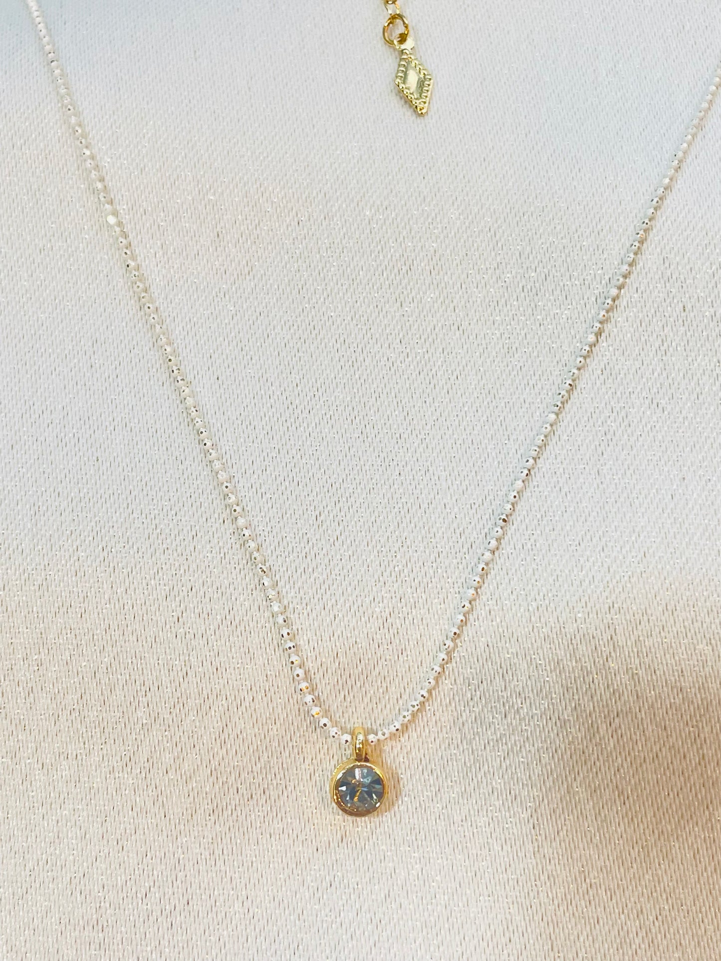 Round Grey Cubic Zirconia Necklace