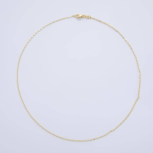 16K Gold Filled 1.4mm Minimalist Oval Link Chain 18 Inch Necklace | WA-04384