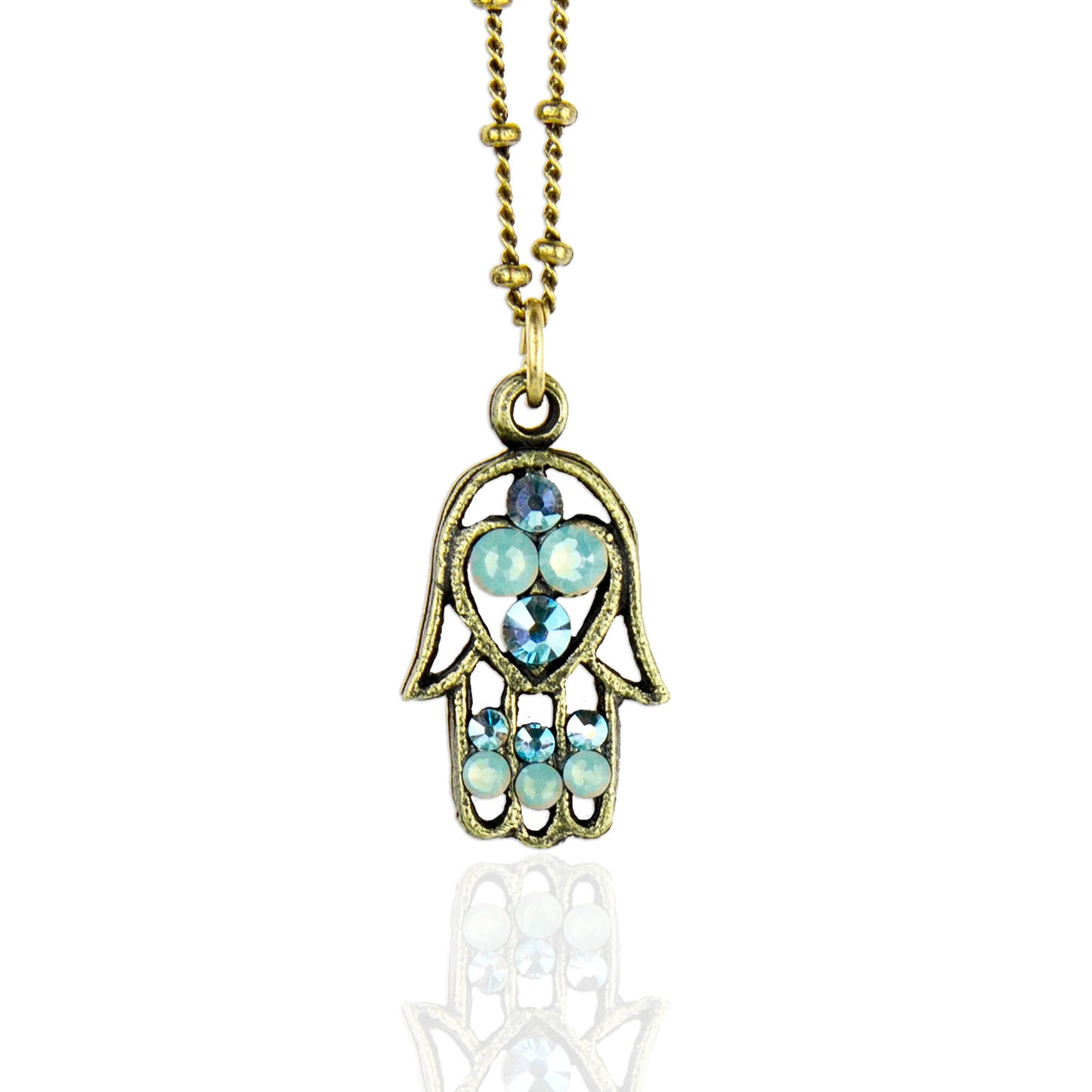 Imani  Crystal Hamsa Necklace