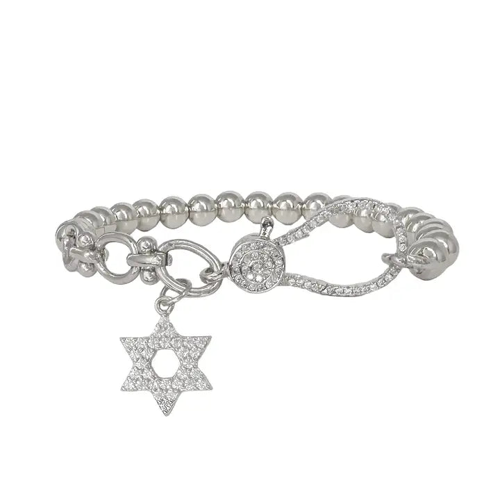 Crystal Star of David Stretch Bracelet