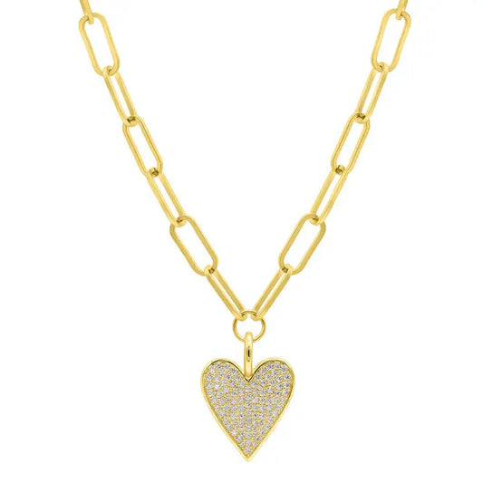 Pave Heart Necklace