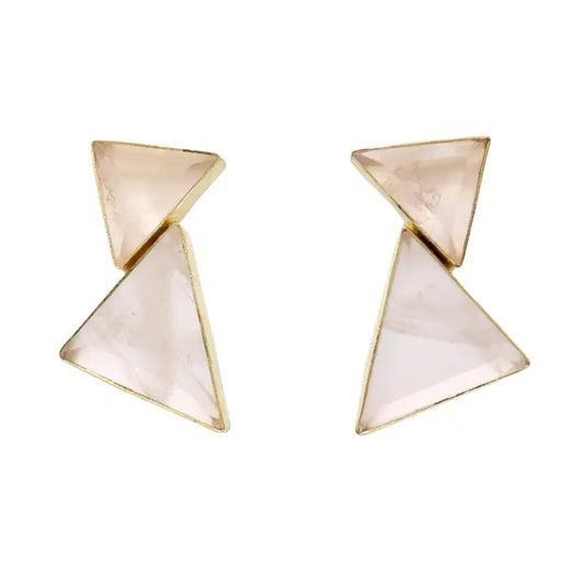 Debod Polished Rose Quartz Earrings
