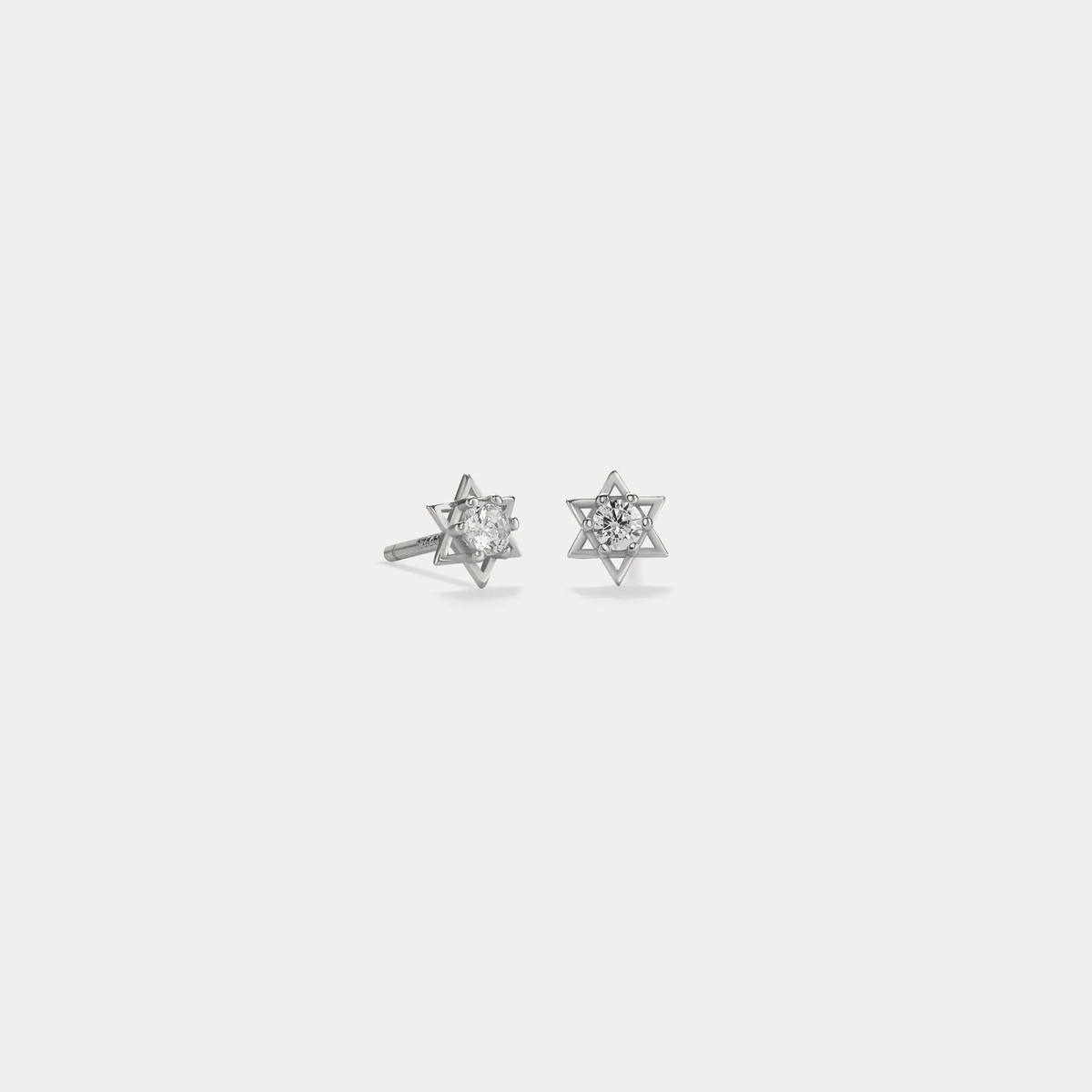 Tiny Gold Star Of David Stud Earrings in 925 Sterling Silver