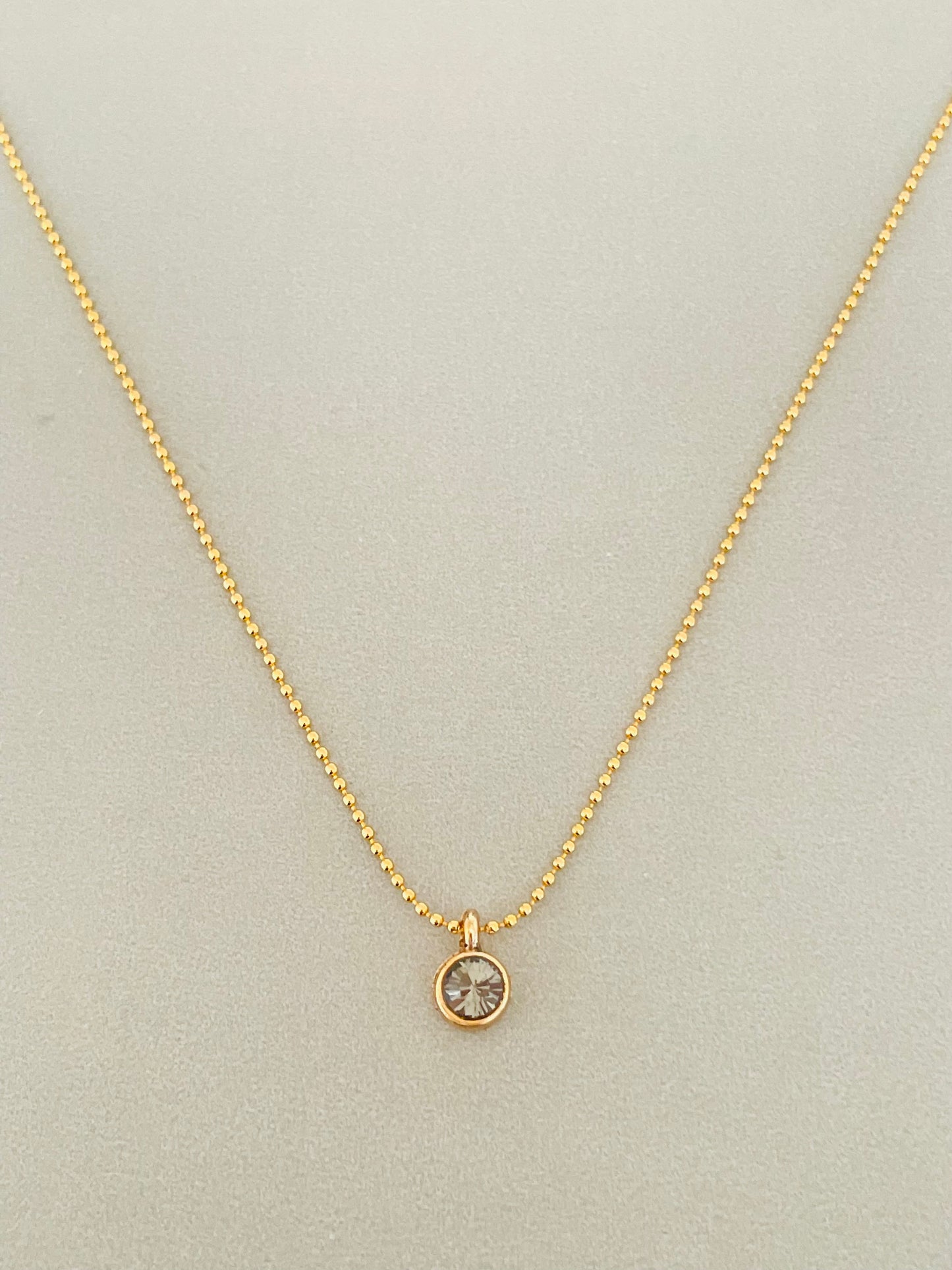 Round Grey Cubic Zirconia Necklace