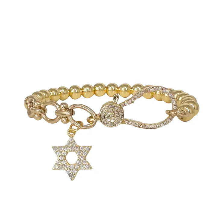 Crystal Star of David Stretch Bracelet