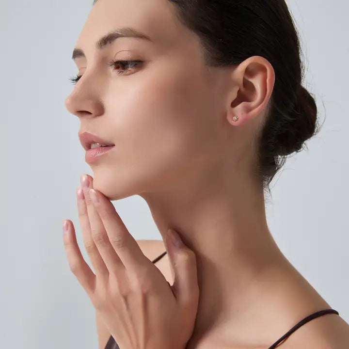 Tiny Gold Jewish Star Earrings