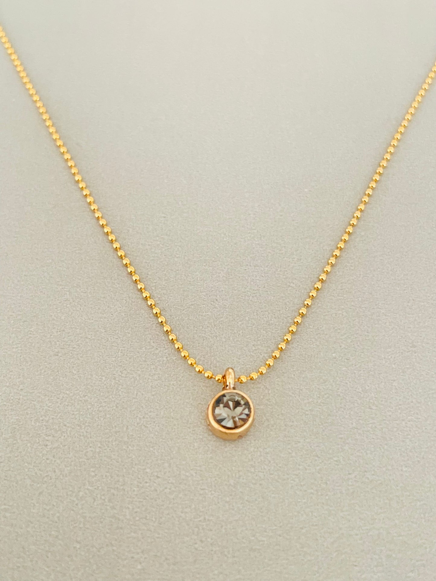Round Grey Cubic Zirconia Necklace