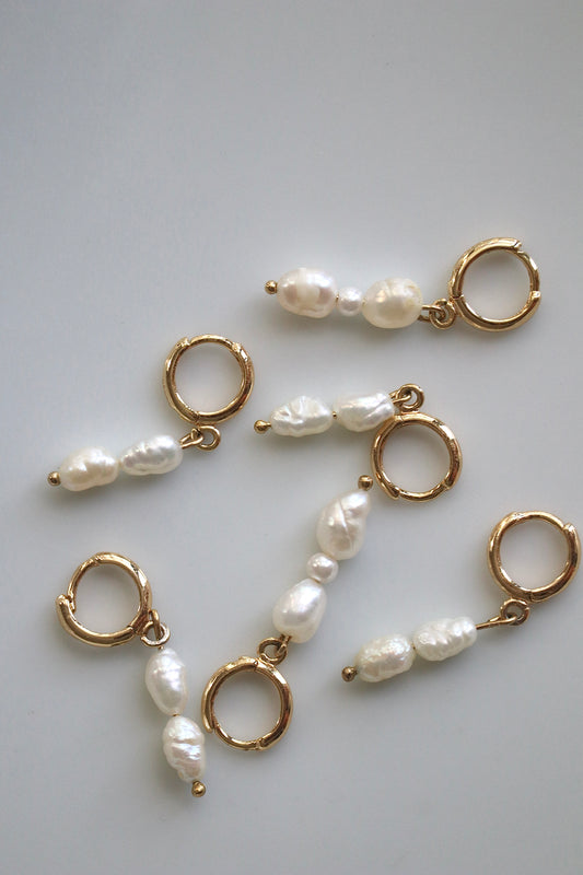 Pearl Hoop Earrings