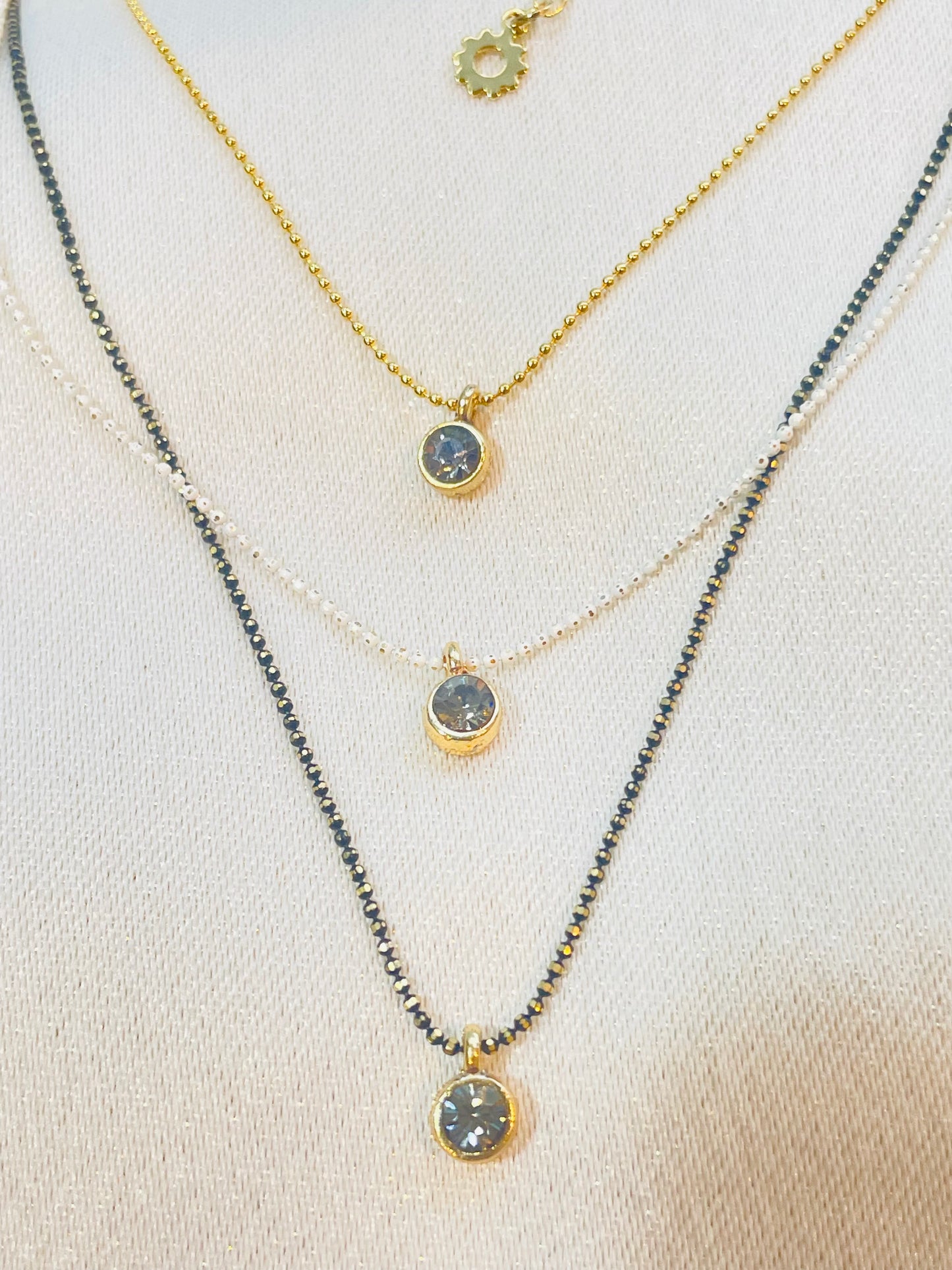 Round Grey Cubic Zirconia Necklace