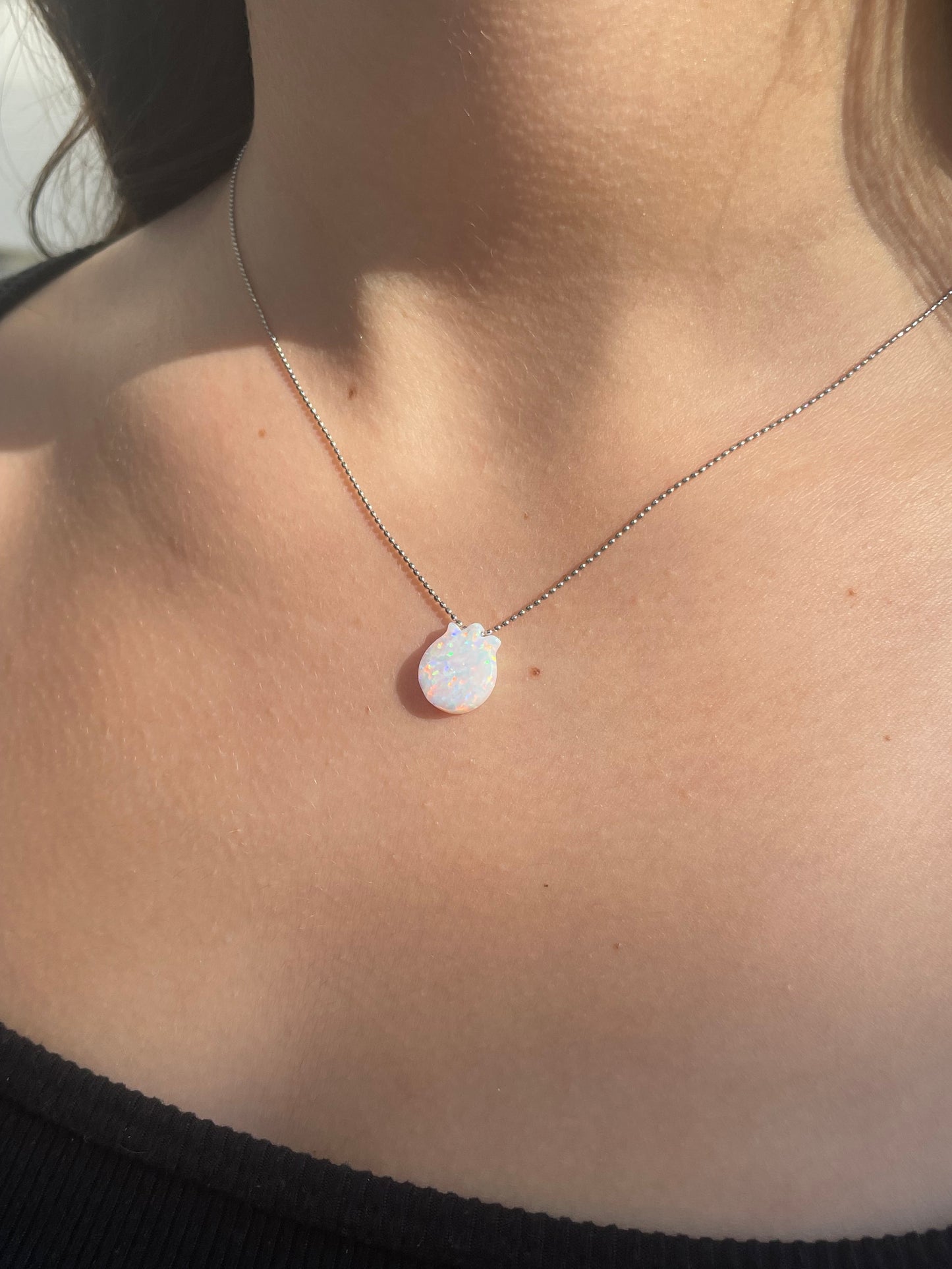 White Opal Pomegranate Necklace