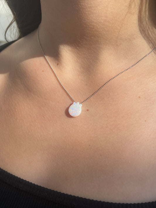 White Opal Pomegranate Necklace