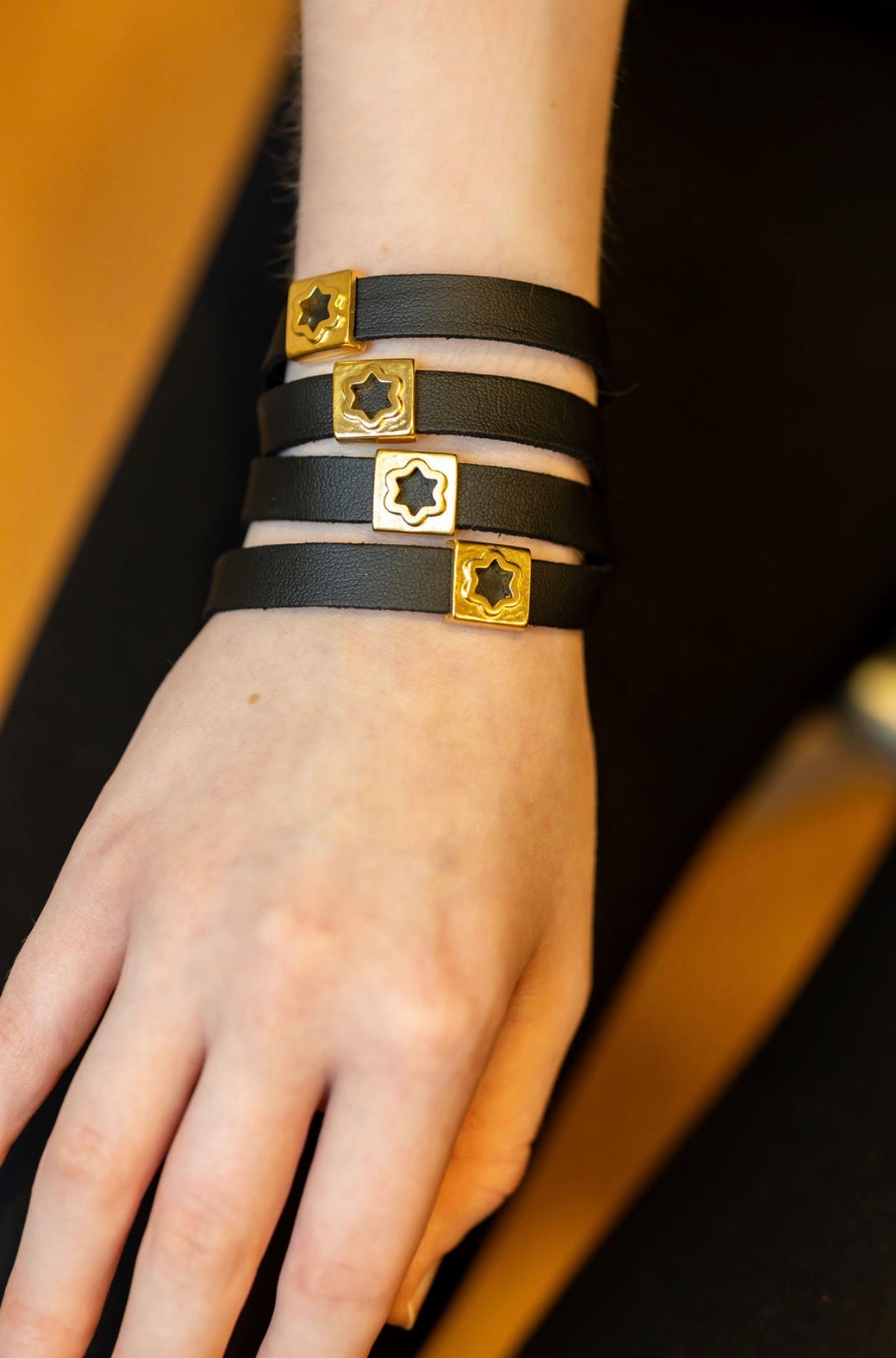 Jewish star leather Wrap