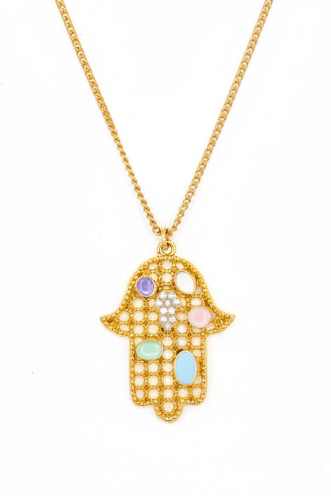 Colorful Hamsa Necklace