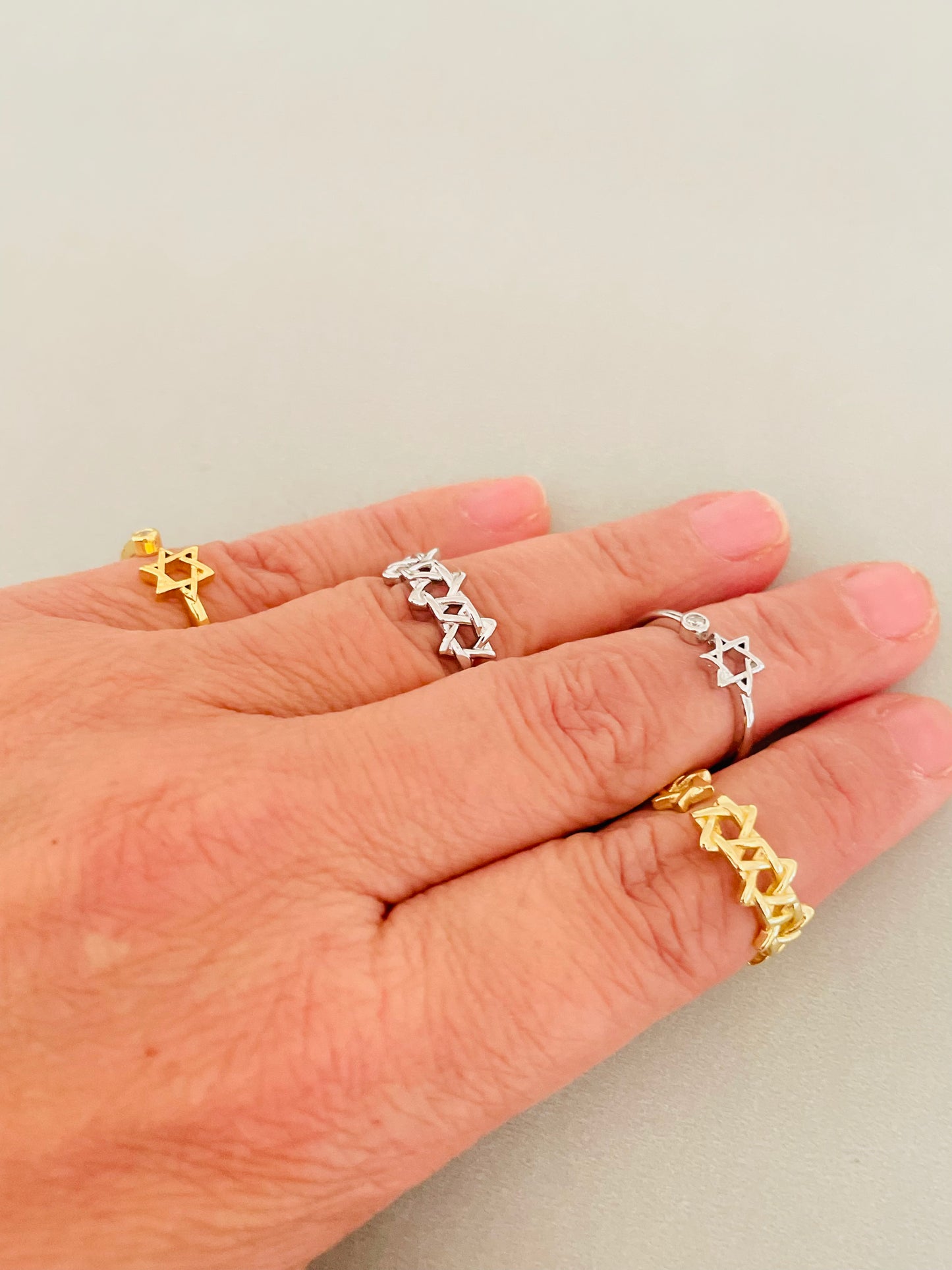 Multiple Jewish Star Ring