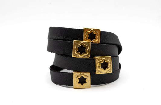 Jewish star leather Wrap