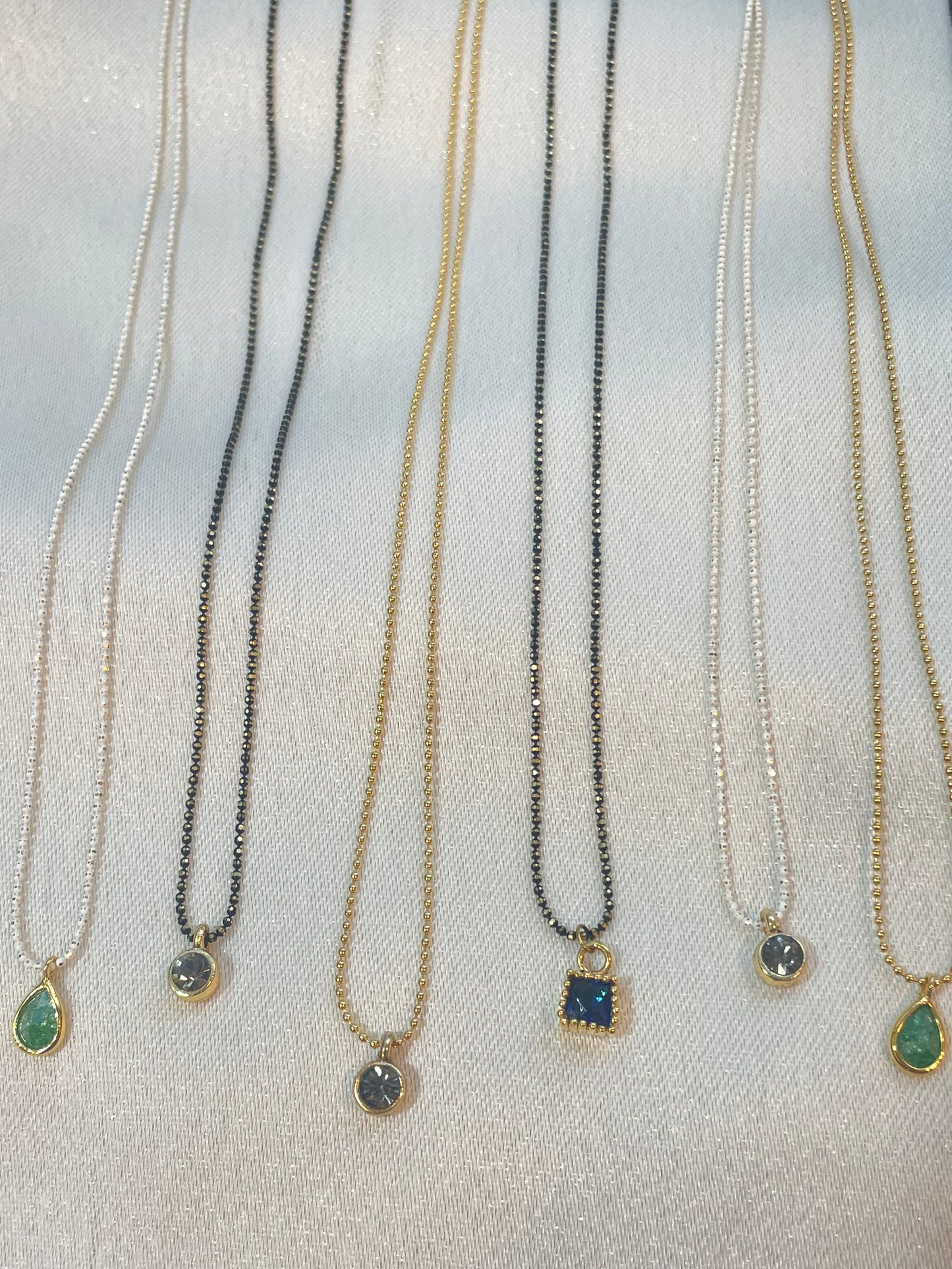 Round Grey Cubic Zirconia Necklace