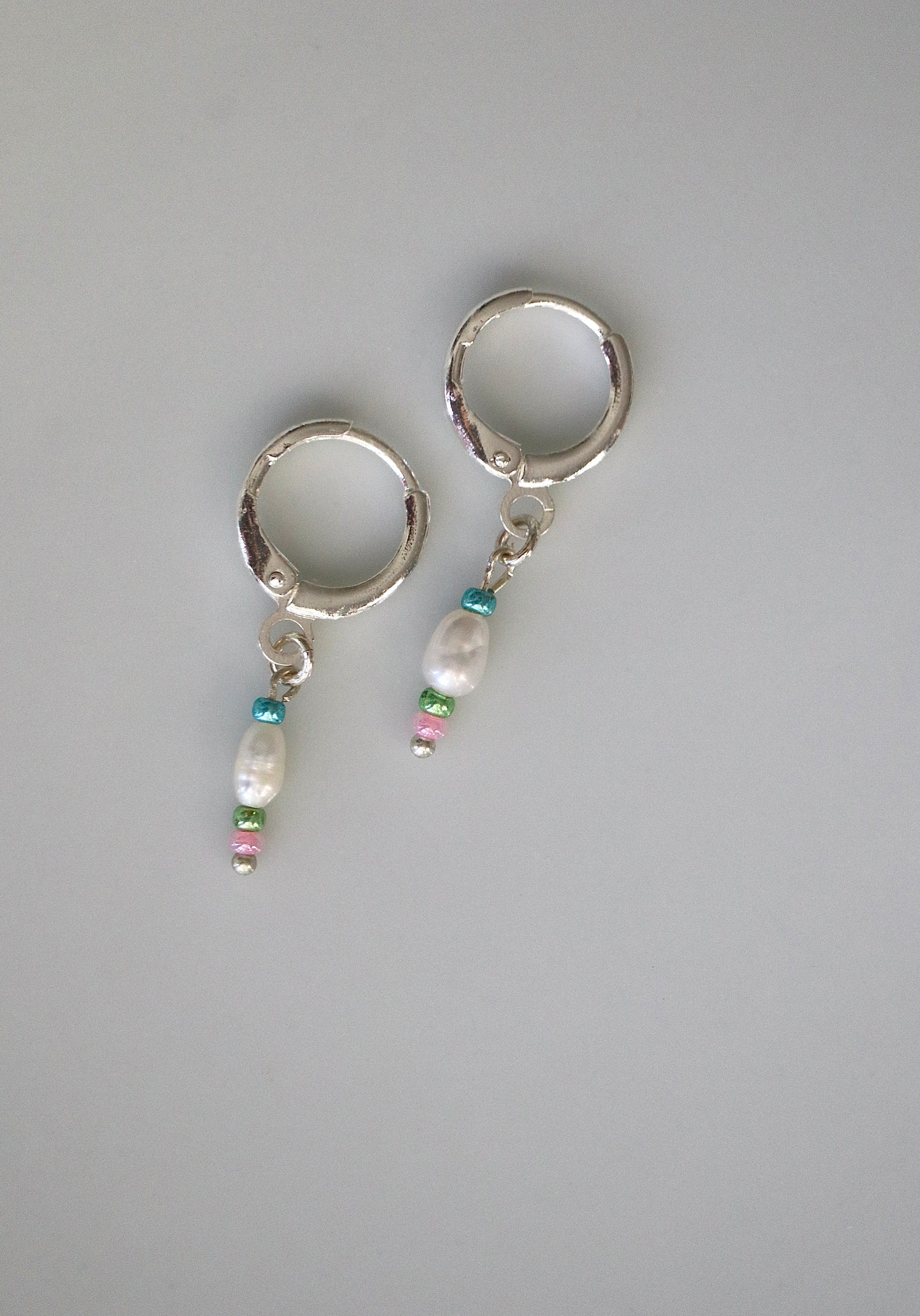 Multicolor Silver Hoops
