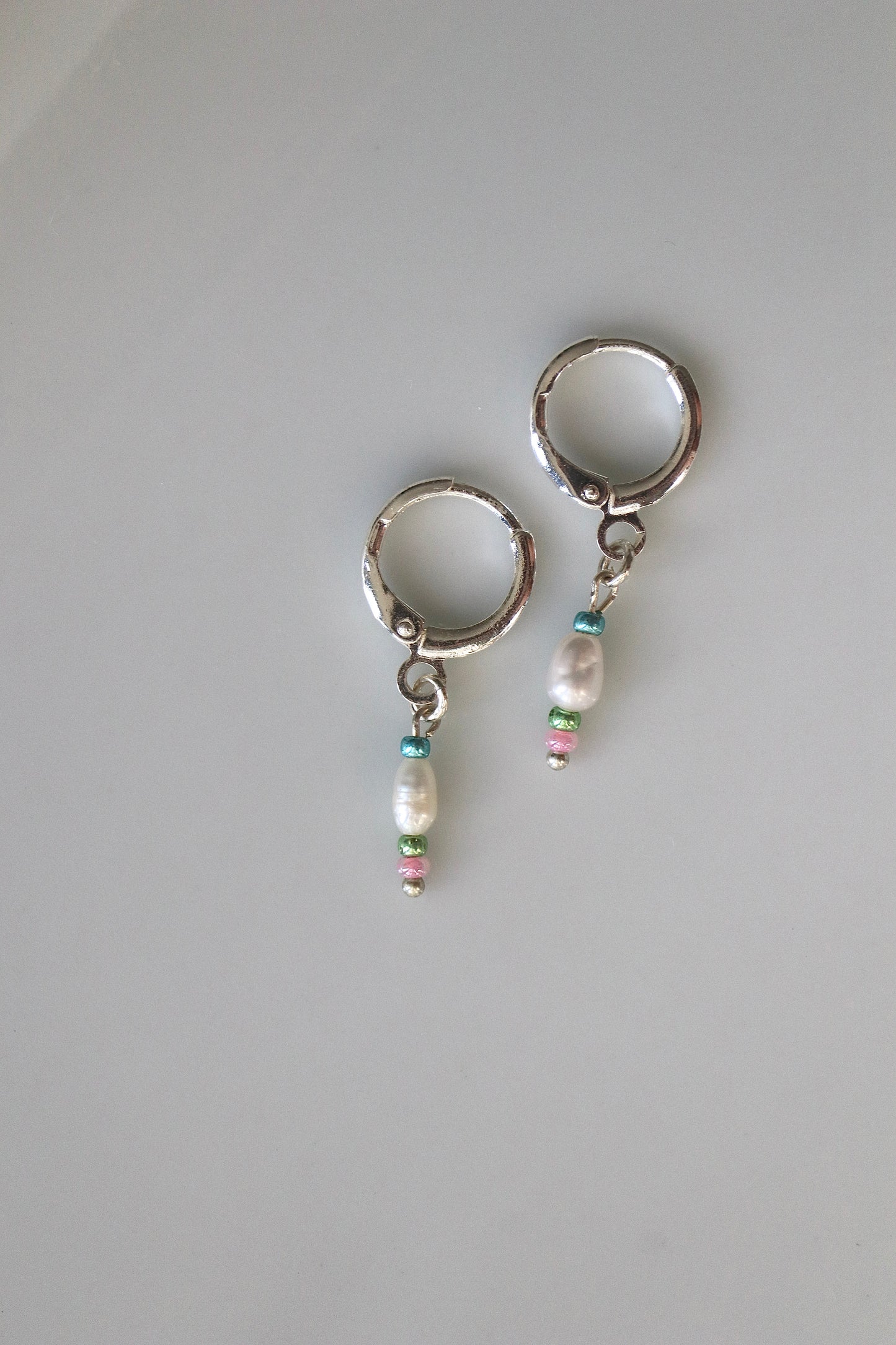 Multicolor Silver Hoops