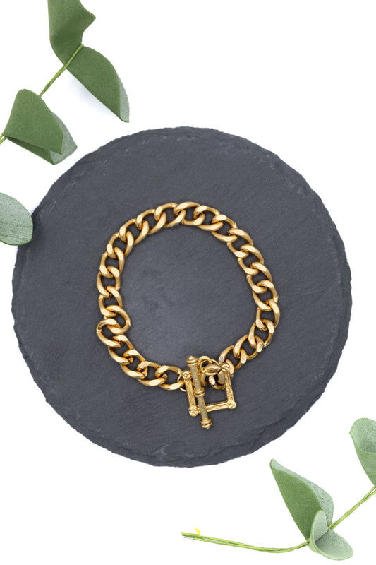 Square Matte Gold Bracelet